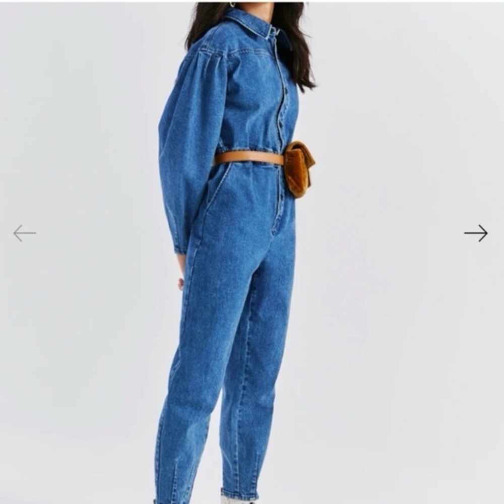Something Navy Denim Jumpsuit